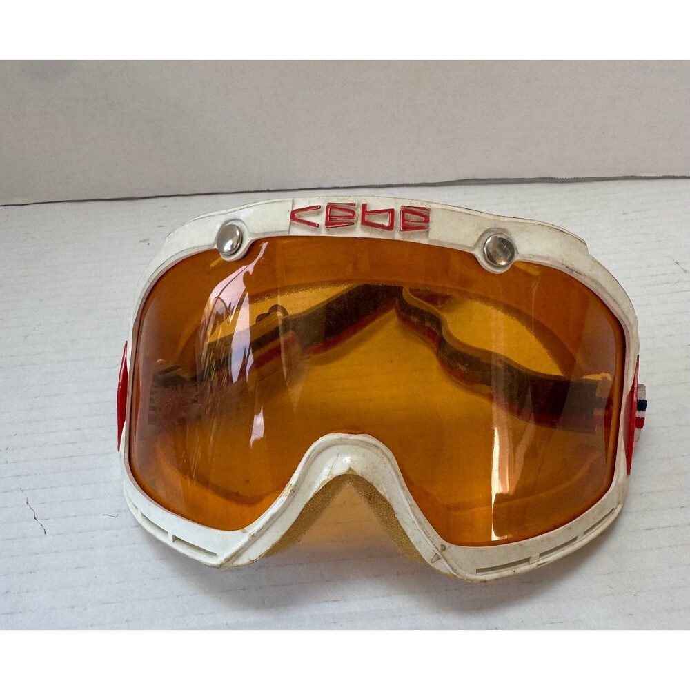 Vintage 1970’s Viking Cebe Sapporo Ski Motocross Goggles Retro Red White Blue